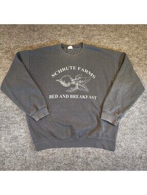Charcoal Grey "Schrute Farms Bed & Breakfast" The Office Sweatshirt Men's Large